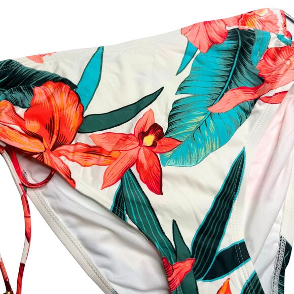 Coco Reef Island Flora Shirred High Waist Floral Bikini Bottoms Small Tropical - Picture 2 of 10